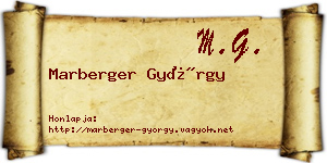 Marberger György névjegykártya